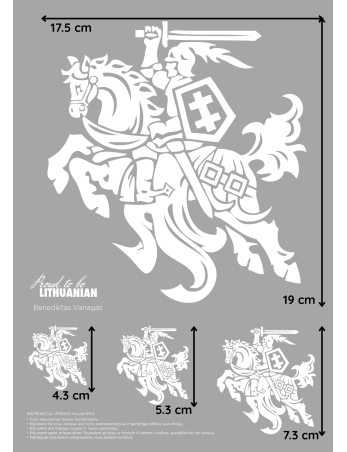 VYTIS lipdukų rinkinys A4 | Lipdukai automobiliui Lietuva