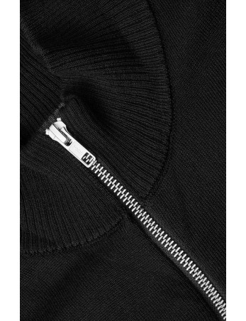 Juodas vyriškas merino megztinis su užtrauktuku VYTIS