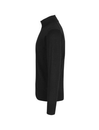 Juodas vyriškas merino megztinis su užtrauktuku VYTIS