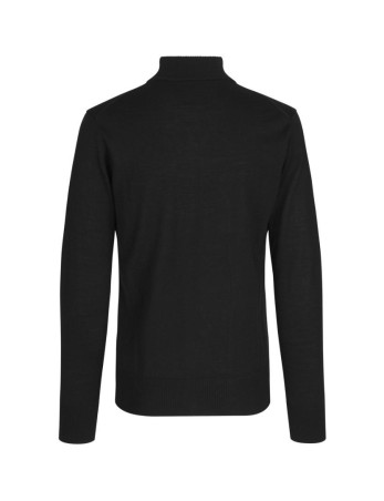 Juodas vyriškas merino megztinis su užtrauktuku VYTIS